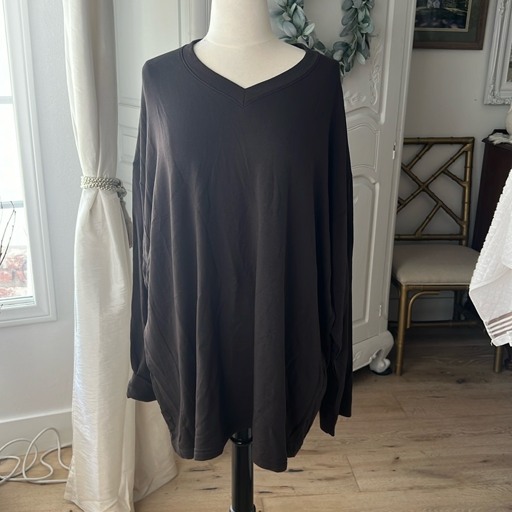 Bleusalt coco brown oversized v-neck